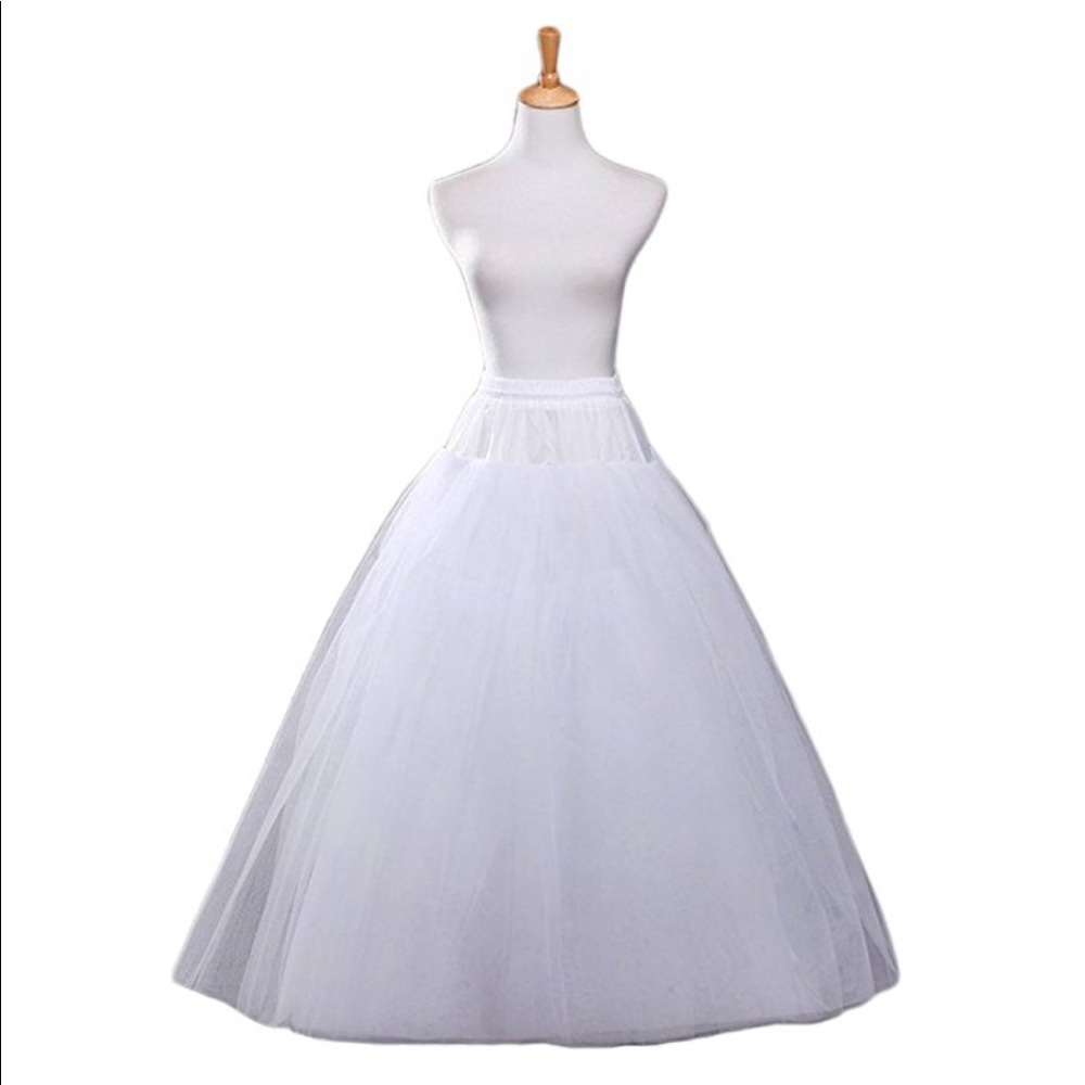Women's White A-line Wedding Petticoat Underskirt